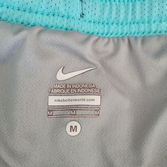 Nike Womens M Blue Running Shorts Brief Lined Athletic Swoosh Workout Gym - Picture 3 of 9